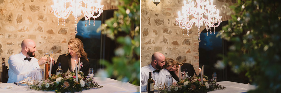 Romantic Italian elopement in Tuscany Photo / Dinner