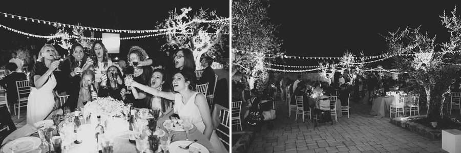 italian style outdoor wedding ceremony, wedding dinner