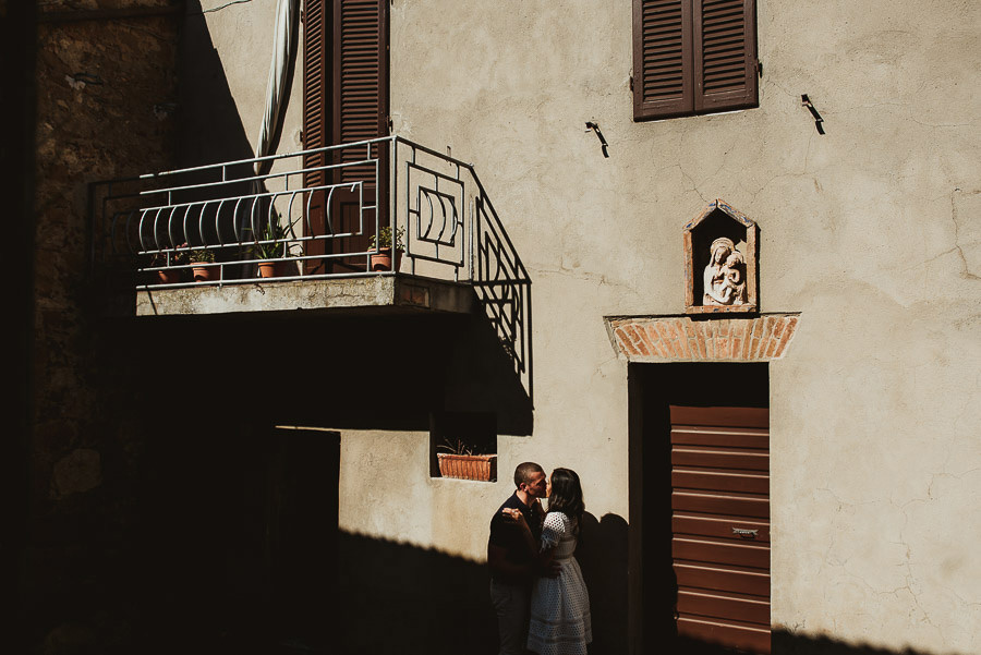 Wedding proposal inspiration portrait in Tuscan village