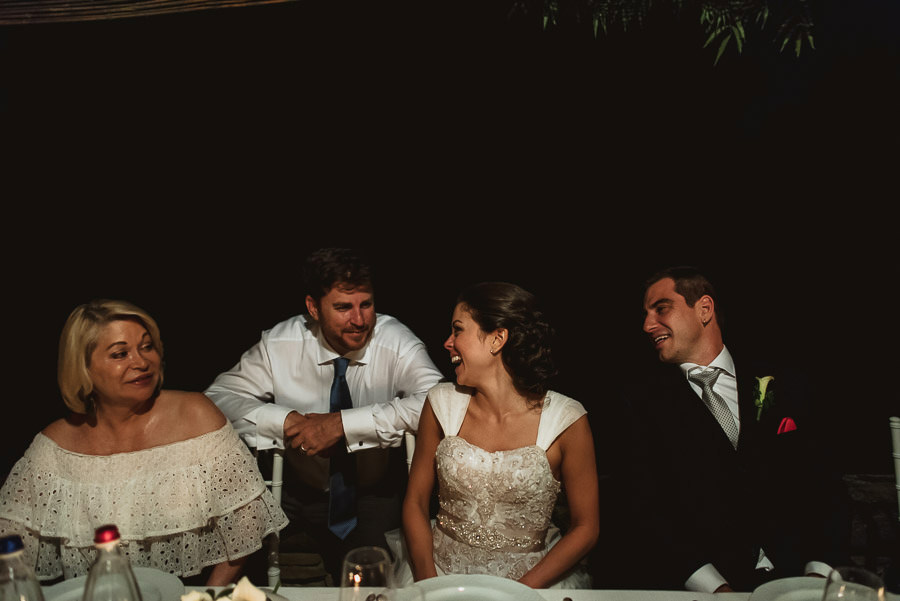 tuscany intimate wedding groom outdoor dinner
