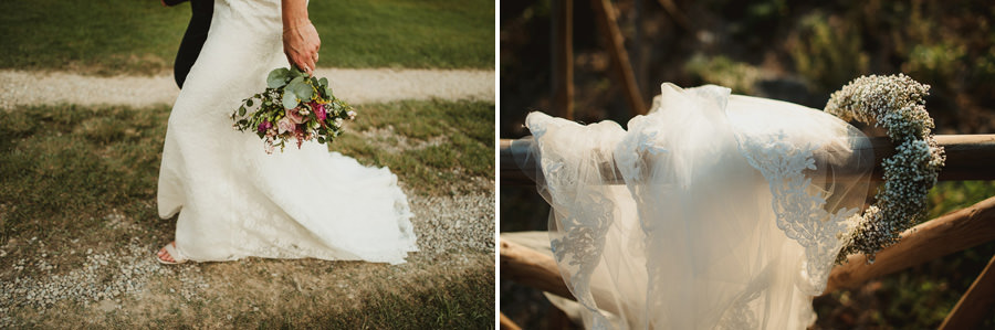 Borgo Sotmennano Wedding Photographer bridal flower bouquet crow