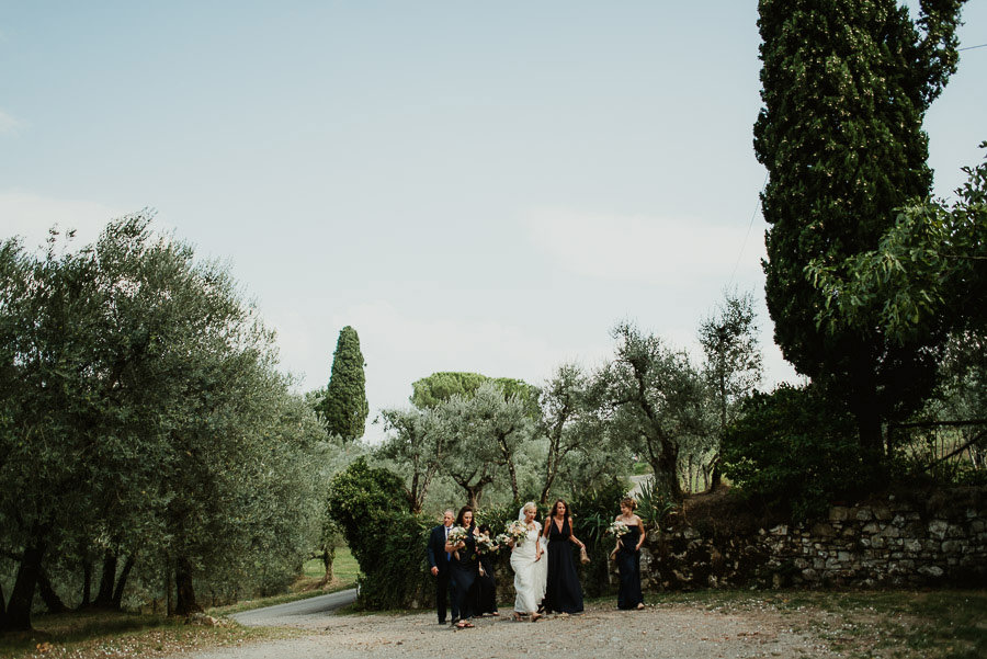 Villa Petrolo wedding in Tuscany bride groom go ceremony church