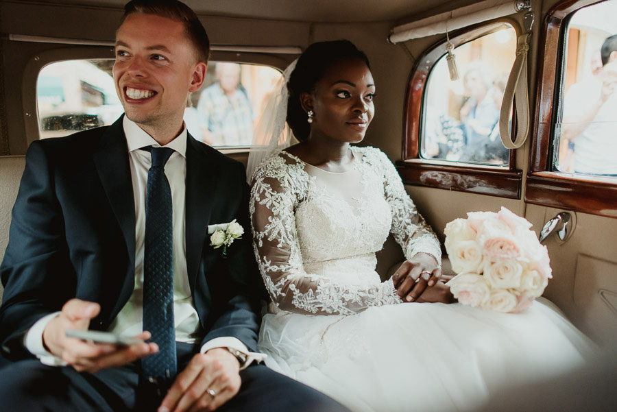 Sirmione Wedding photographer bride groom leaving church