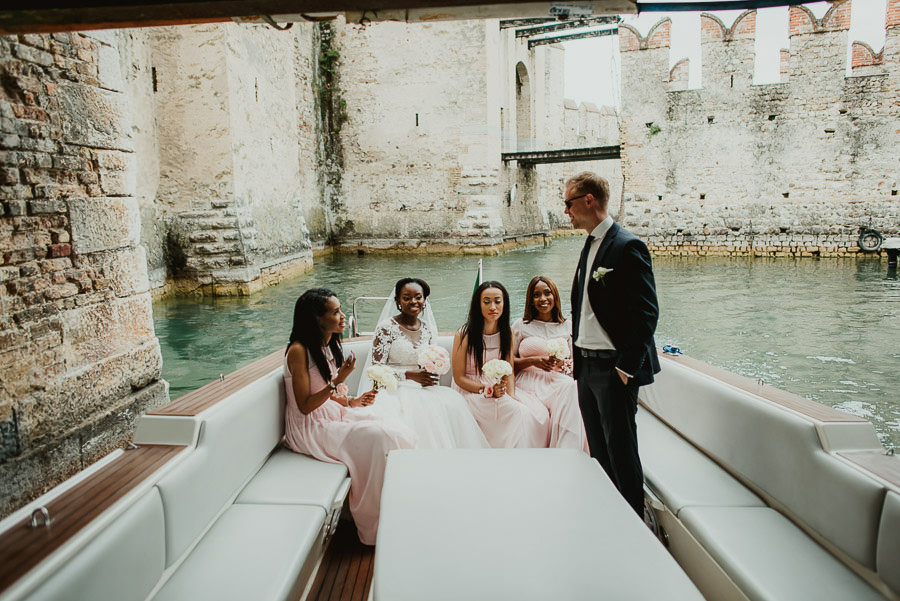 Sirmione Wedding photographer bride groom boat tour garda lake