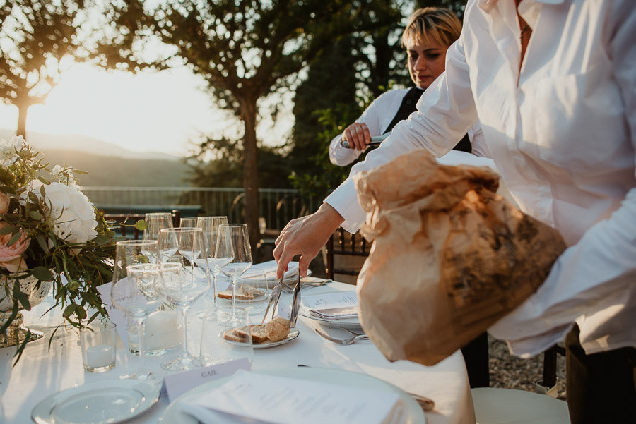 Villa Petrolo wedding in Tuscany lrustic table setup