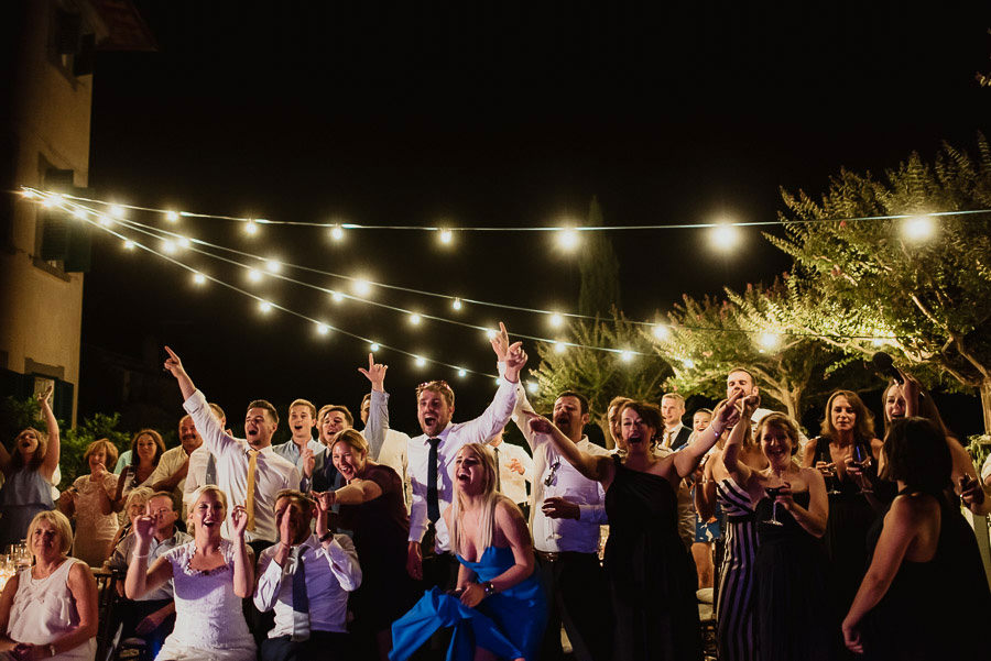 Villa Petrolo wedding in Tuscany fun with guests smiles