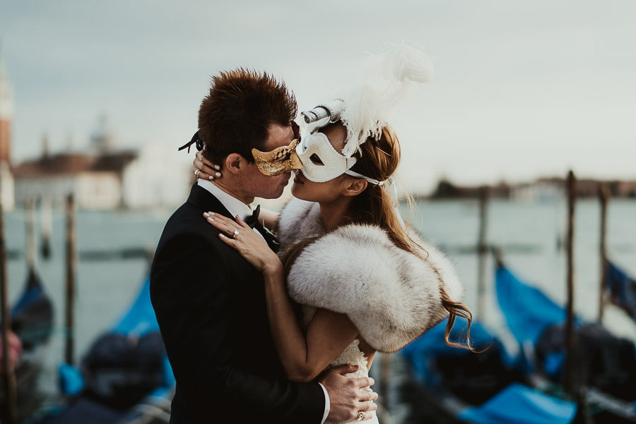 102 wedding in venice photography bride groom creative portrait mask Wedding Photographer Venice
