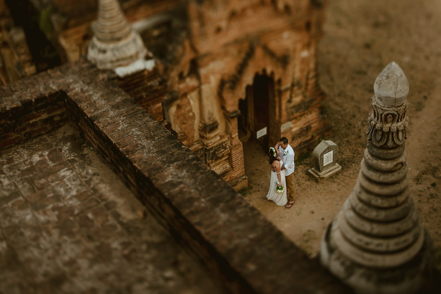 Myanmar elopement photographer Bagan Burma romantic portrait wit