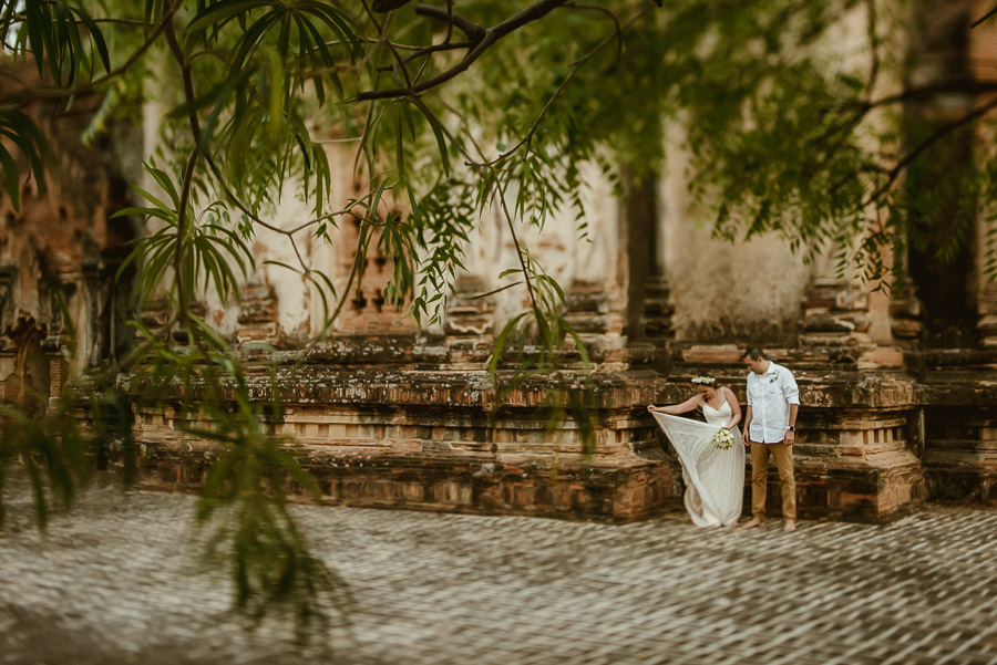 Myanmar wedding photographer Bagan Burma intimate romantic portr