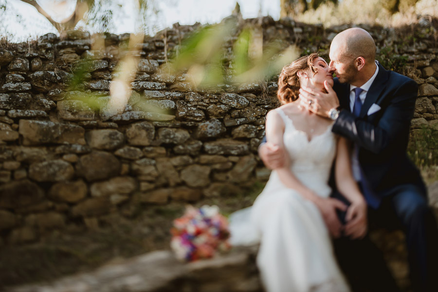 relaxed wedding in Tuscan Villa bride groom olive trees portrait