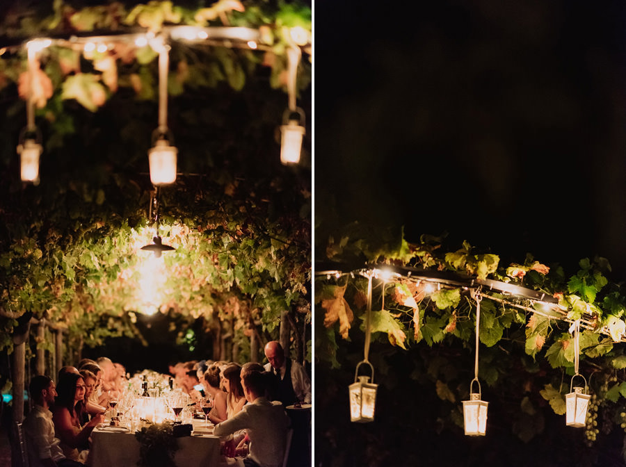 luxury wedding photographer umbria italy outdoor evening dinner