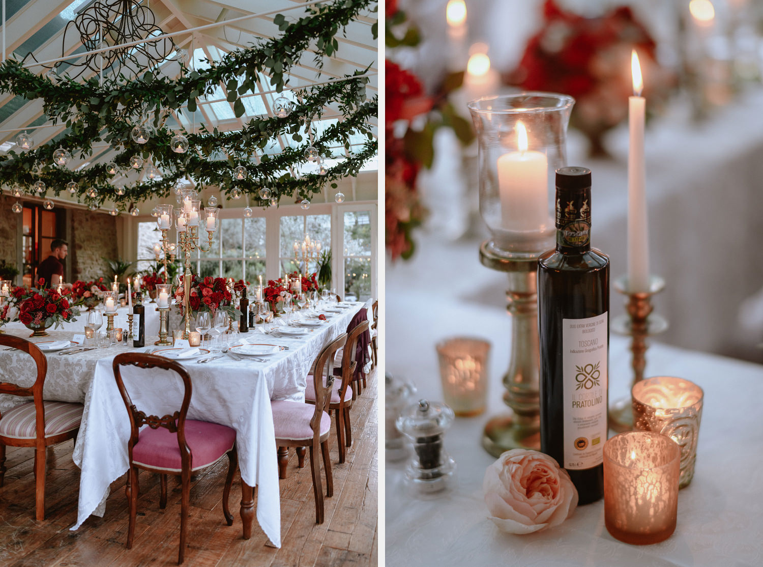 intimate wedding private villa tuscany photographer table setting and decors