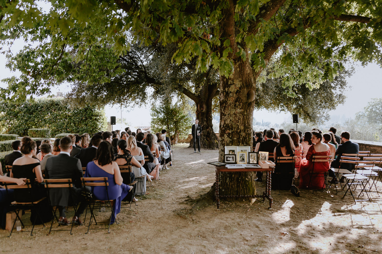 same sex wedding photographer florence villa maiano outdoor wedding ceremony