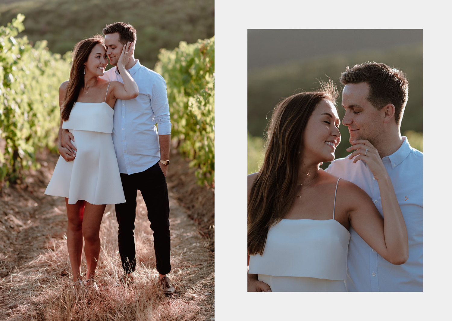 engagement photographertuscany intimate sunset vineyard walk portrait