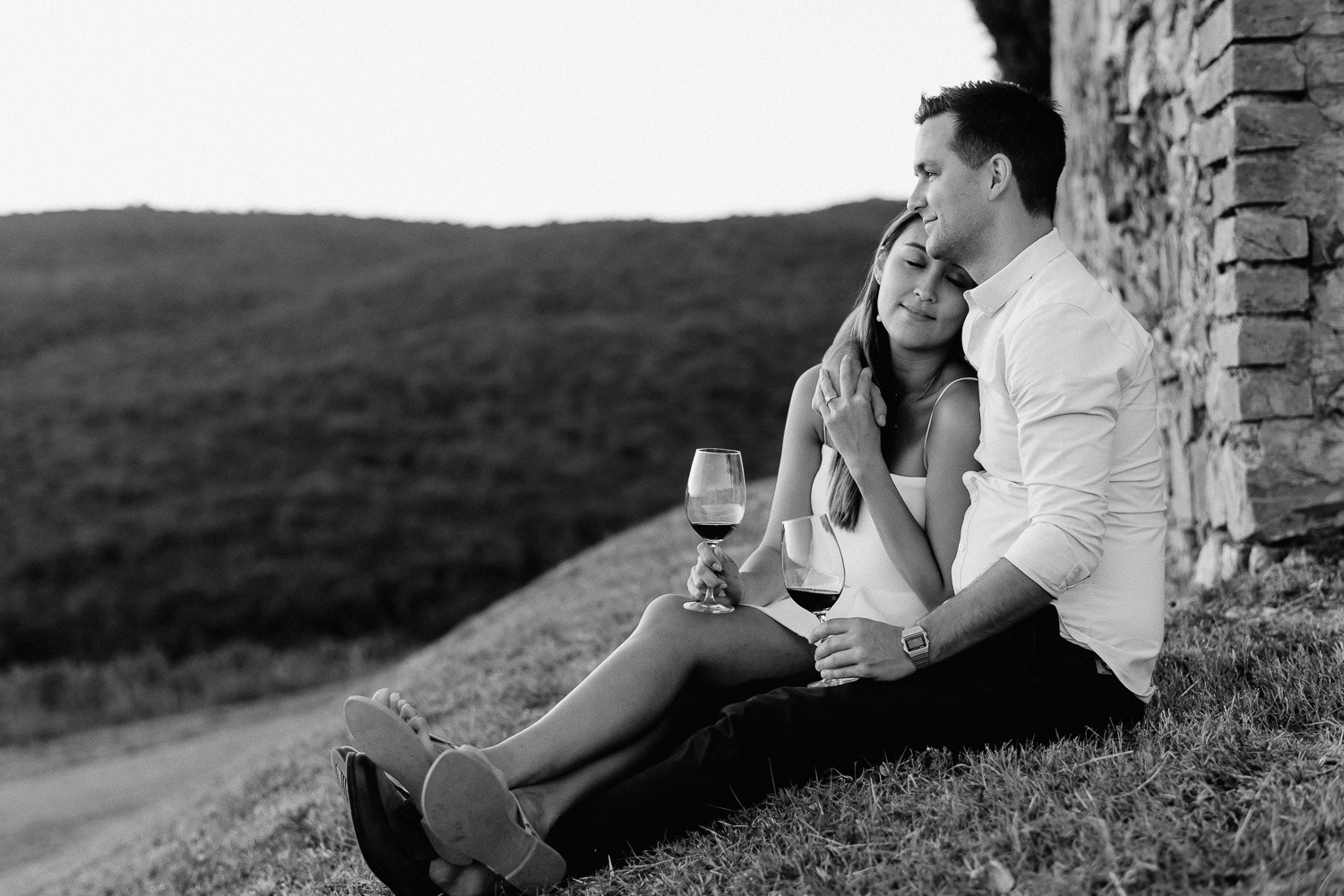 engagement photographertuscany rosso di montalcino intimate wine tasting for two