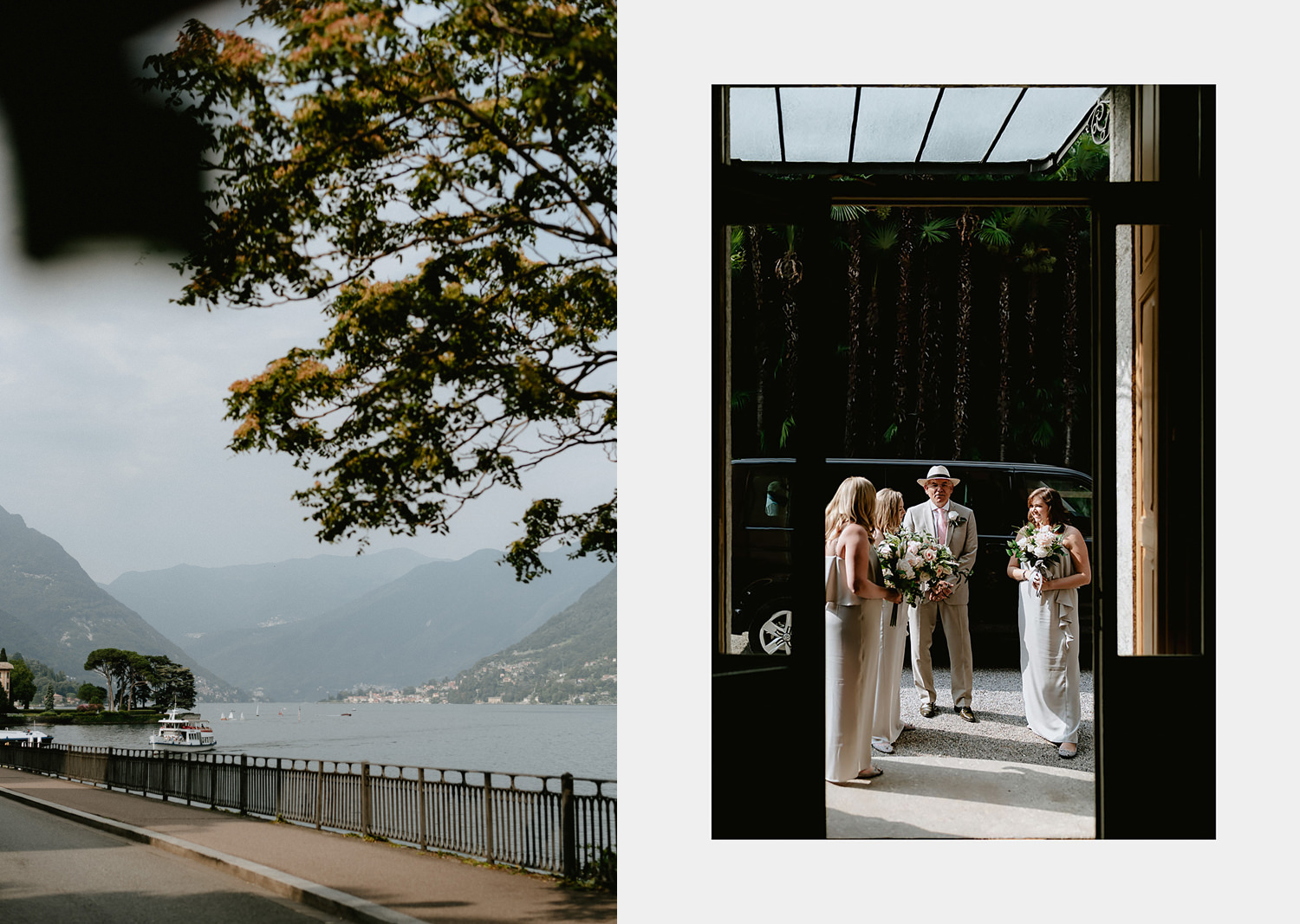lake como wedding photographer villa pizzo bride arrival