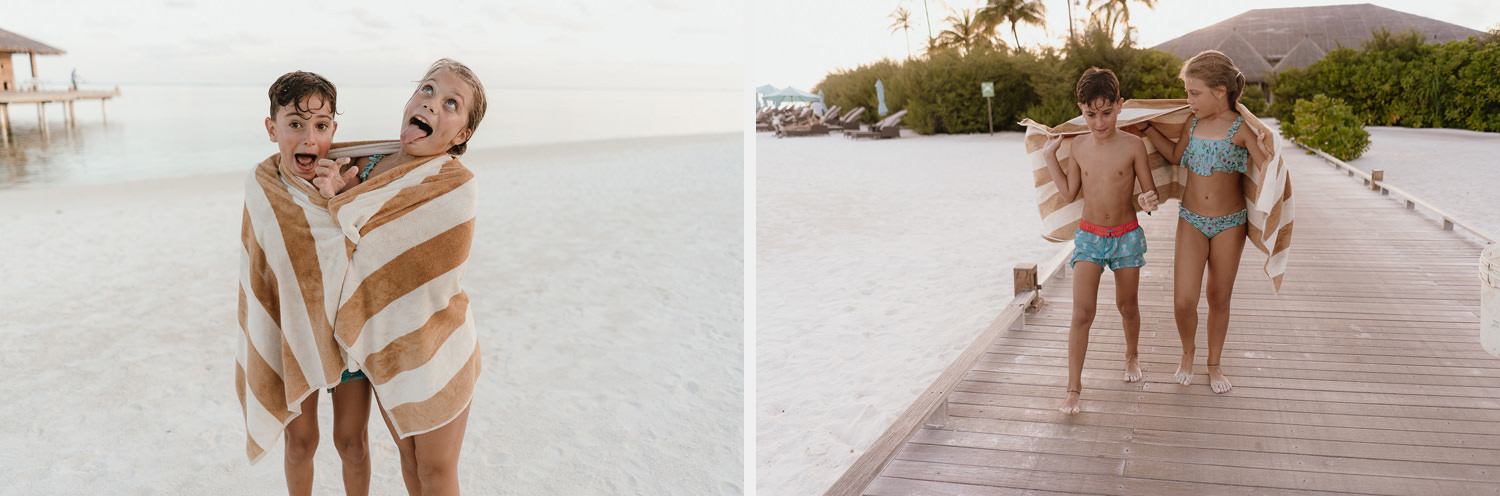 wedding photographer in maldives anniversary trip cocoon sunset beach fun kids