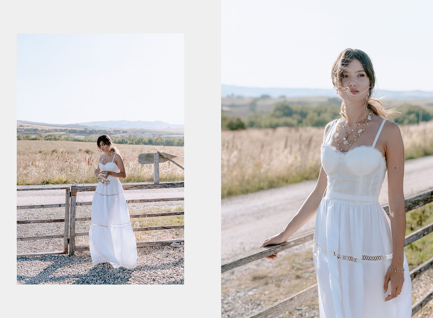 editorial intimate Wedding Inspiration in Tuscan Rolling Hills bride and groom portrait iin sunset