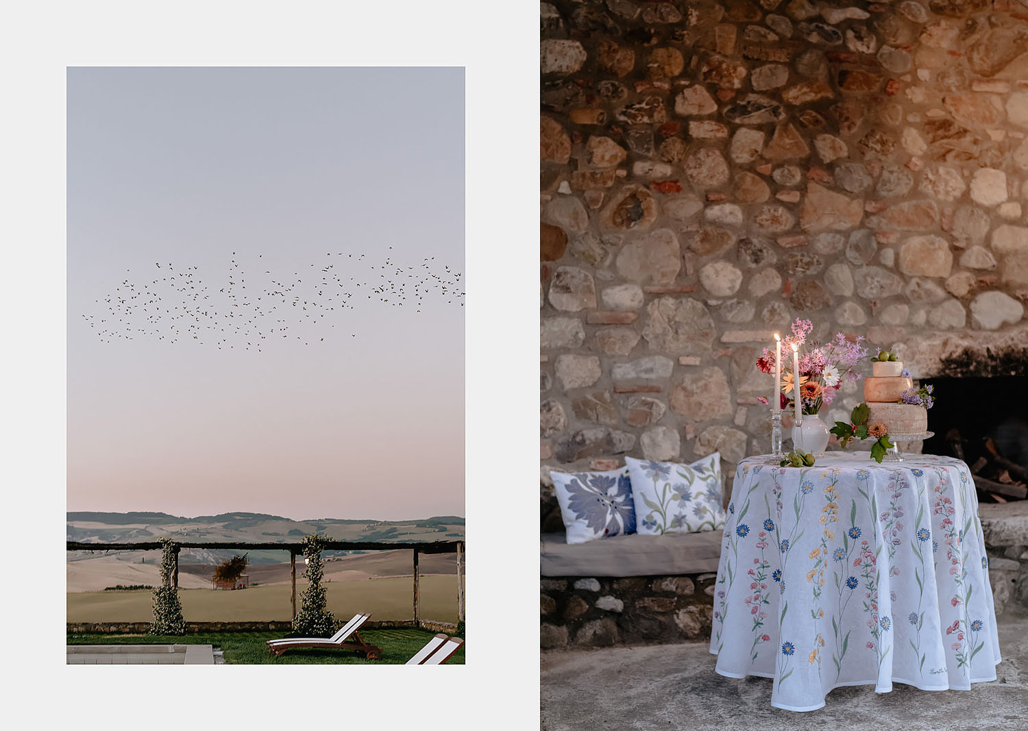 intimate Wedding Inspiration Tuscan Rolling Hills locanda in tuscany cake setup by fattoria buca nuova