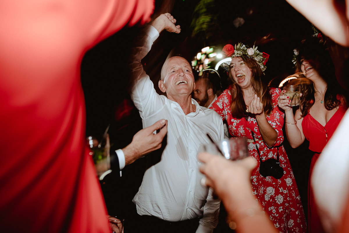 bride father having fun dance party