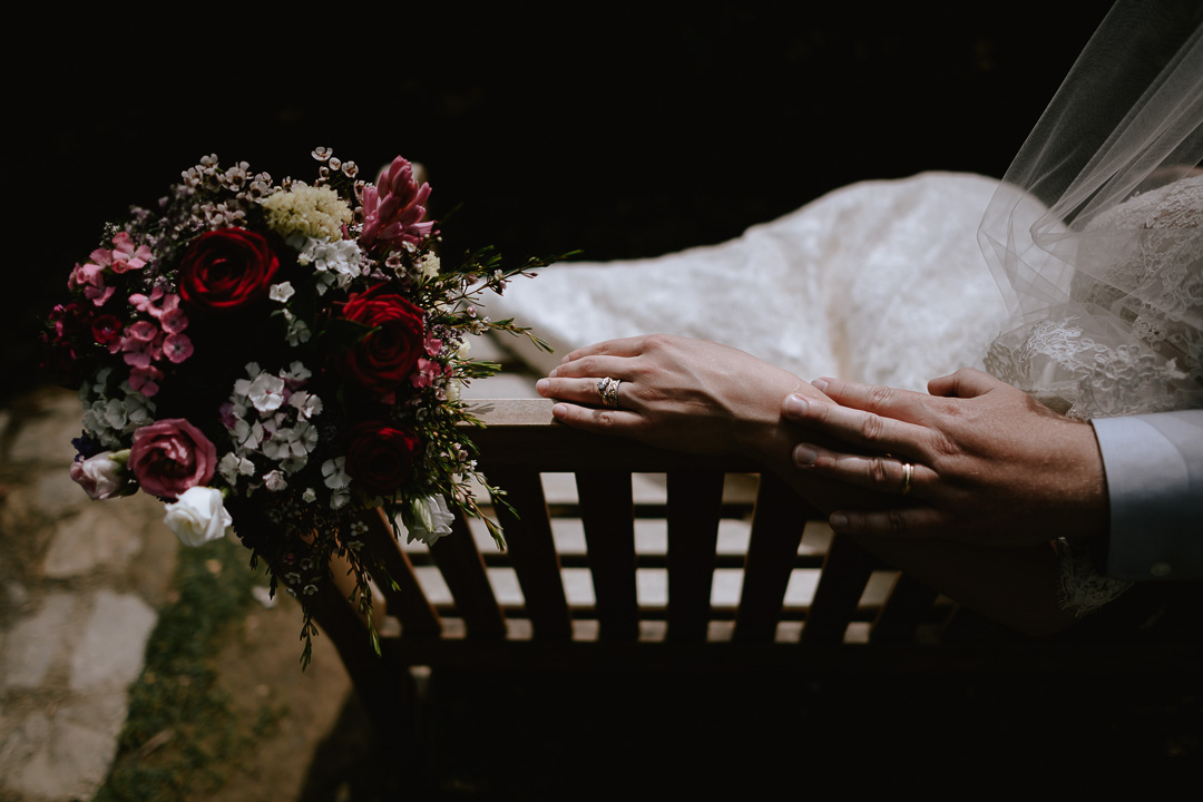 intimate wedding detail hands