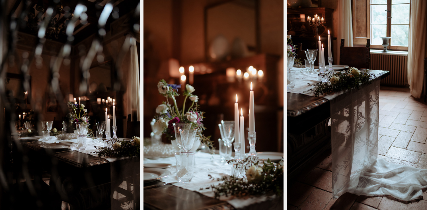 italian wedding inspiration renaissance table set up decors details