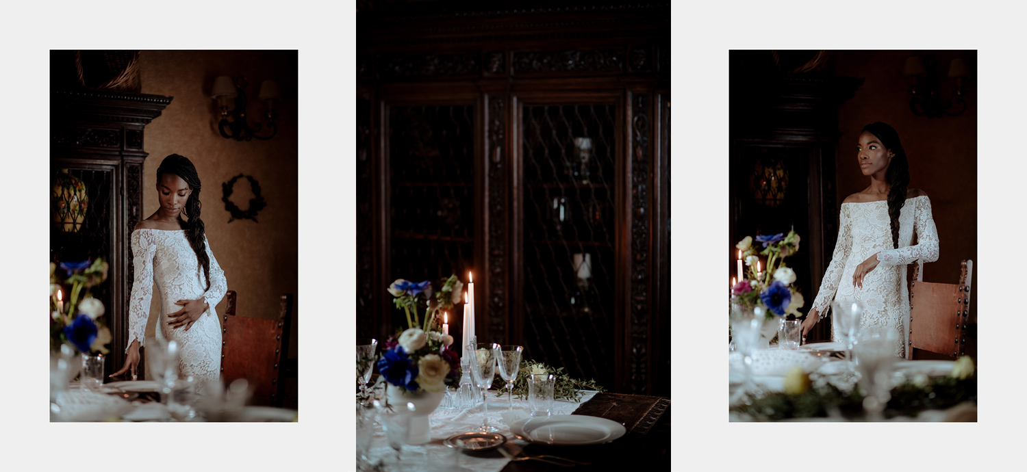italian wedding inspiration renaissance table decor bride portraiture
