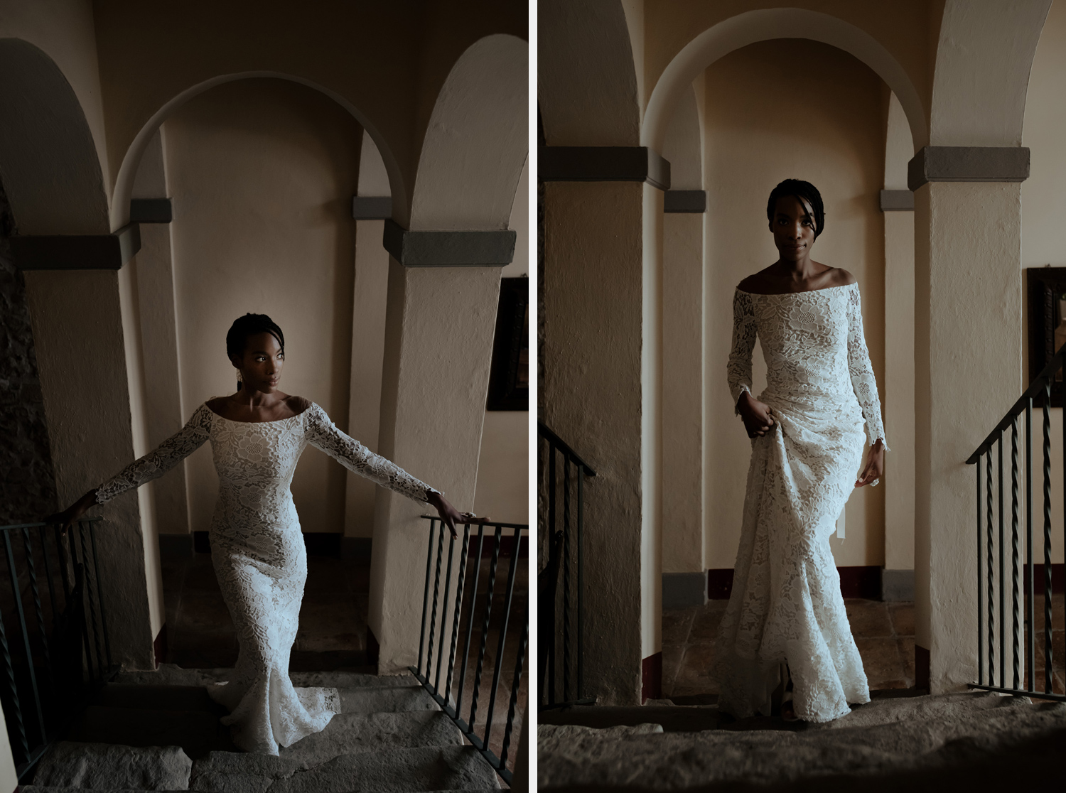 italian wedding inspiration villa tre grazie umbria stairs bride