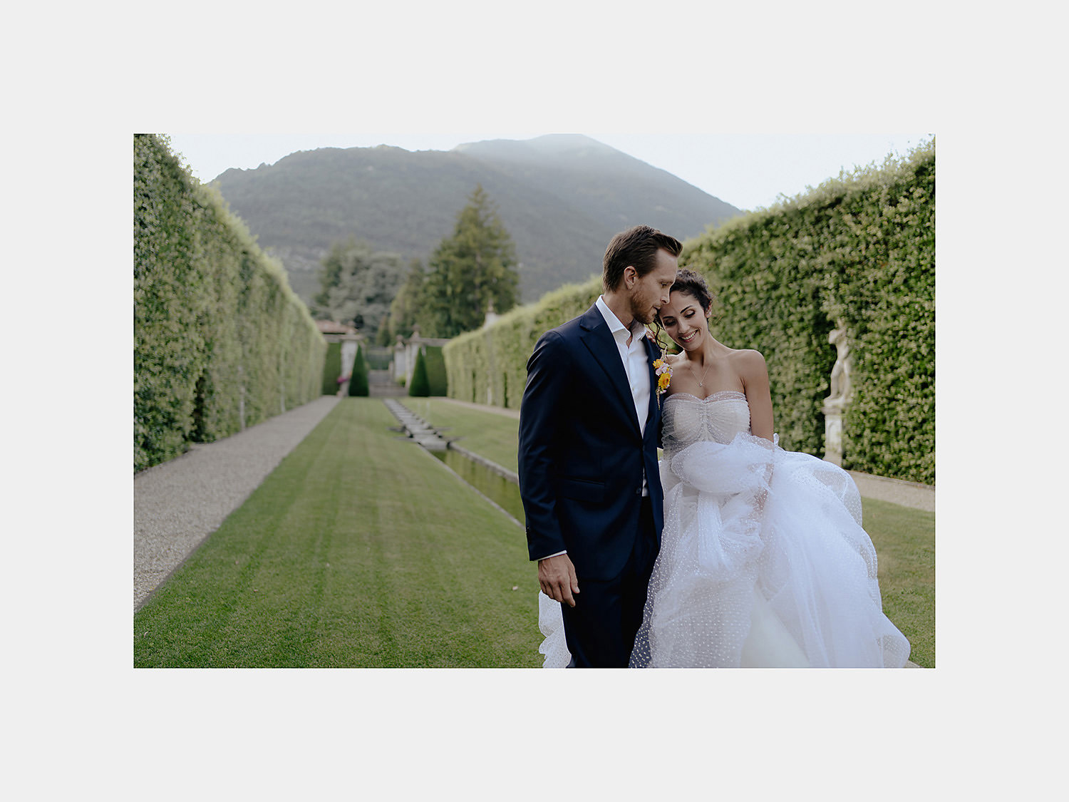 villa balbiano wedding photographer lake como bride groom portrait italian garden
