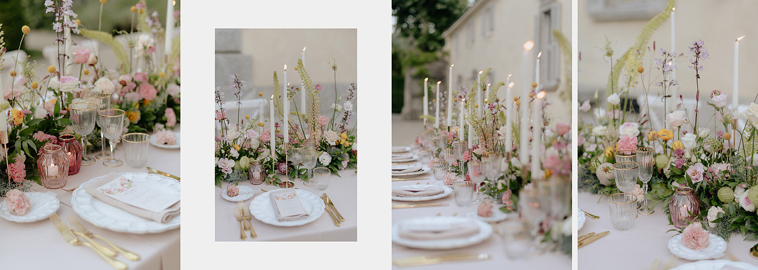 villa balbiano wedding photographer lake como table setup decor details