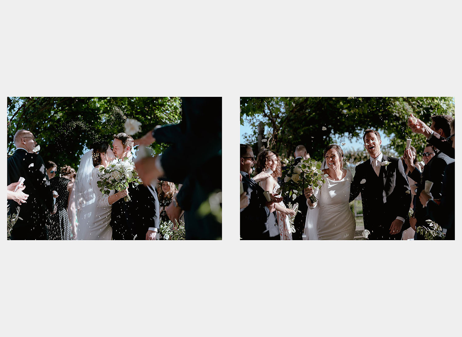 relaxing countryside wedding in tuscany rice petals throwing
