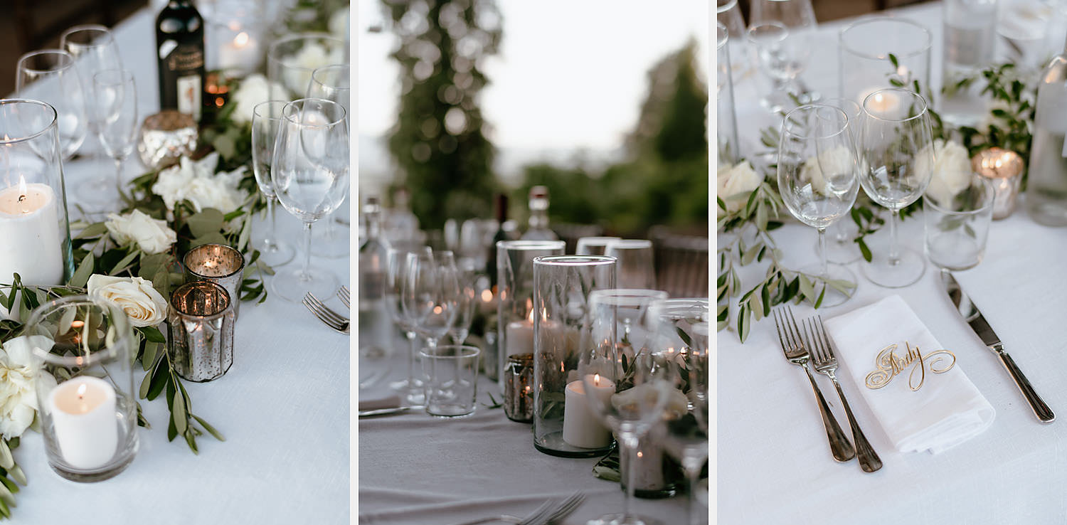 relaxing countryside wedding in tuscany table setting decor mise en place