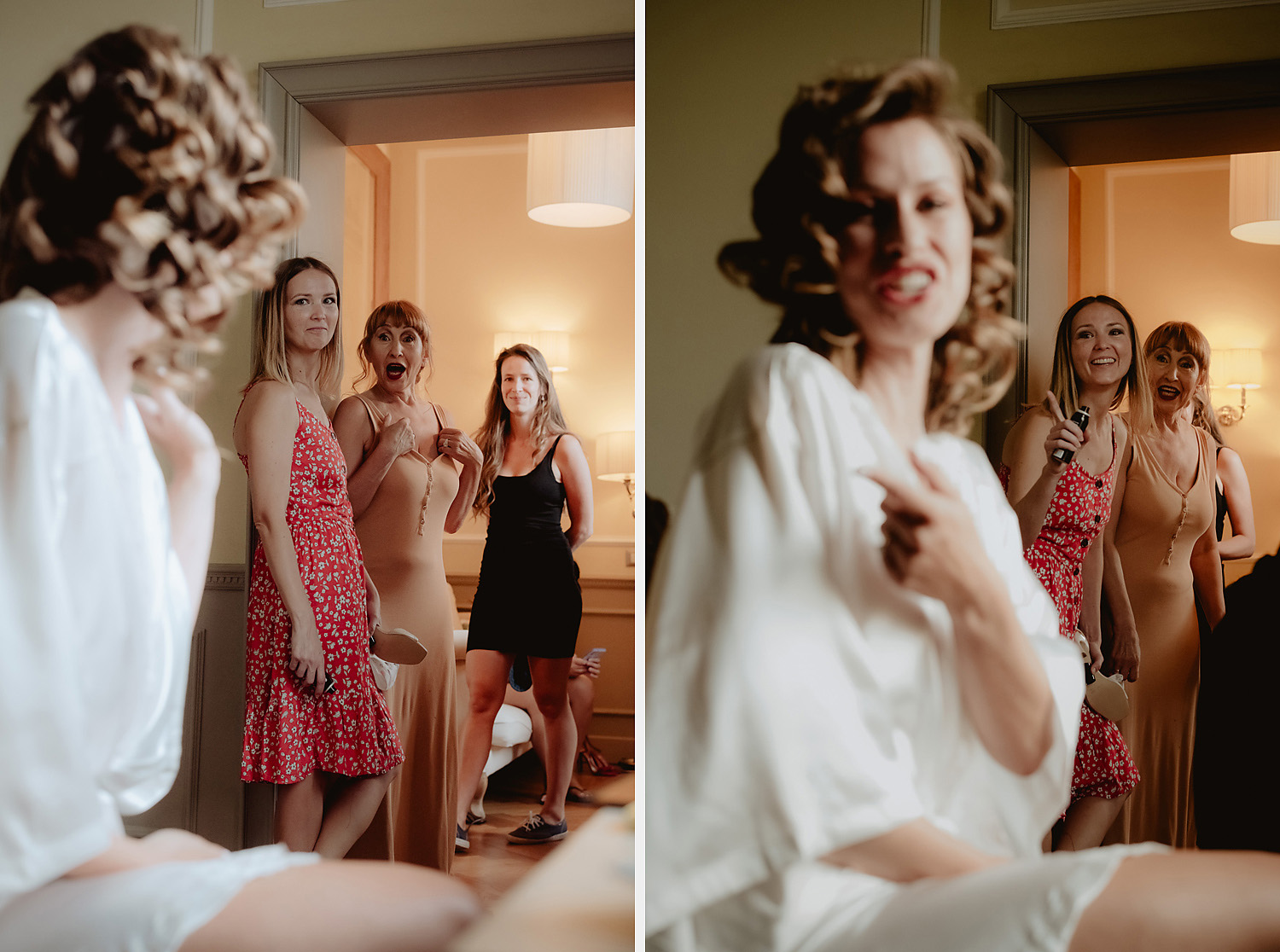 intimate micro wedding in tuscany bride getting ready