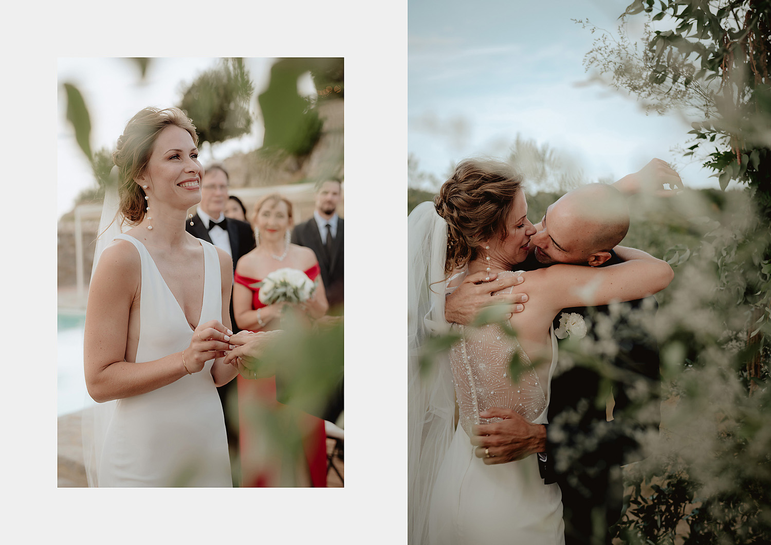 intimate micro wedding in tuscany rustic outdoor ceremony ring exchange photographs