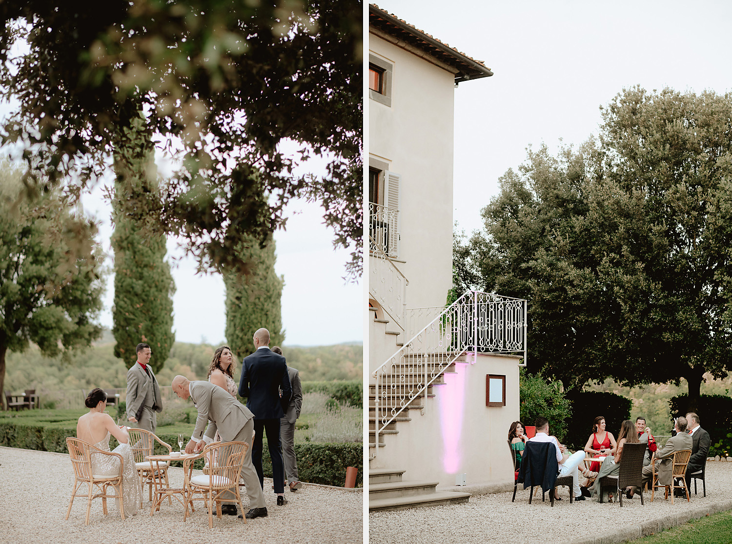 intimate micro wedding in tuscany best friend maid of honour crying