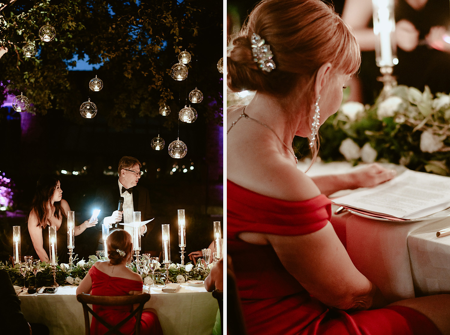 editiorial intimate micro wedding in tuscany alfresco dinner reception outdoor evening